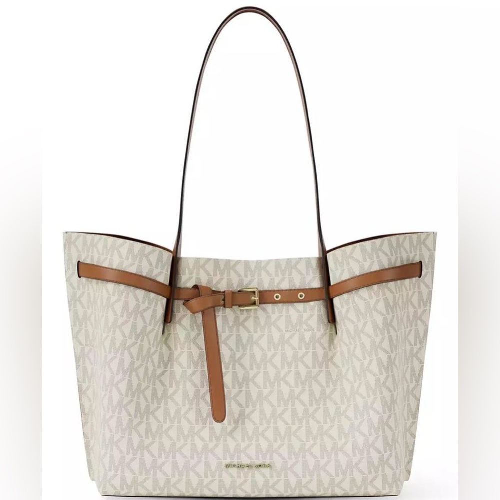 Michael Kors Cream and Tan Signature Tote